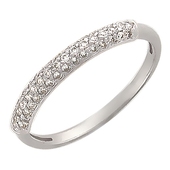 Кольцо с 49 фианитами весом 0.49 карата из белого золота 585 пробы