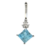 Подвеска с 1 топазом весом 1.31 карата, 3 фианитами весом 0.12 карата из желтого золота 585 пробы