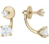 Серьги с фианитами из желтого золота 585 пробы