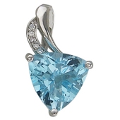 Подвеска с 1 аметистом весом 2.8 карат, 5 фианитами весом 0.04 карата из белого золота 585 пробы