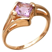 Кольцо из красного золота 585 пробы с топазом