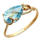 Кольцо с 1 хризолитом весом 1.76 карата из красного золота 585 пробы