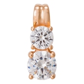 Подвеска с 2 крупными фианитами из желтого золота 585 пробы