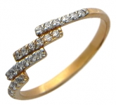 Кольцо из красного золота 585 пробы с фианитами