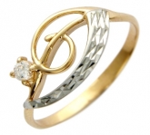 Кольцо из красного золота 585 пробы с фианитами