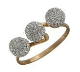 Кольцо из красного золота 585 пробы с фианитами