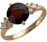 Кольцо из красного золота 585 пробы с гранатом