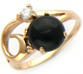 Кольцо из красного золота 585 пробы с фианитами