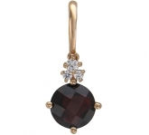 Подвеска с круглым гранатом из желтого золота 585 пробы