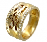 Кольцо из комбинированного золота 750 пробы с бриллиантом