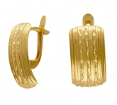 Серьги из красного золота 585 пробы с фианитами