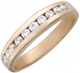Кольцо с фианитами из красного золота 585 пробы