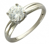 Кольцо с фианитами из белого золота 585 пробы