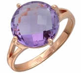 Кольцо с кварцем из красного золота 585 пробы