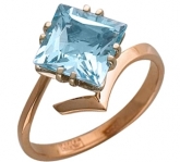 Кольцо с топазом из комбинированного золота 585 пробы