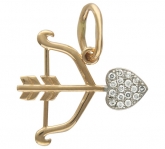 Подвеска с фианитами из красного золота 585 пробы