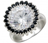 Кольцо с фианитами из серебра 925 пробы