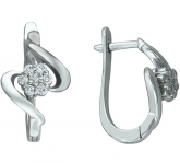 Серьги с бриллиантами из белого золота 585 пробы