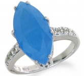 Кольцо из серебра 925 пробы с жадеитом, топазом