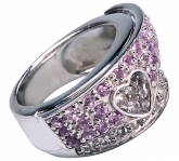 Кольцо из серебра 925 пробы с сапфирами, топазом