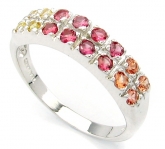 Кольцо из серебра 925 пробы с сапфирами