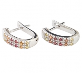 Серьги из серебра 925 пробы с сапфирами