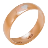 Обручальное кольцо шириной 4мм без вставок из красного золота 585 пробы 