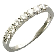 Кольцо с дорожкой из 7 прекрасных бриллиантов 0.47 карат из белого золота 585 пробы