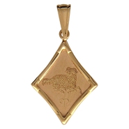 Подвеска знаки зодиака «Овен» без вставок из красного золота 585 пробы