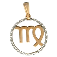 Подвеска знаки зодиака «Дева» без вставок из красного золота 585 пробы