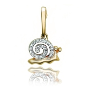 Подвеска с 21 фианитом весом 0.18 карата из желтого золота 585 пробы