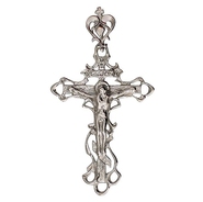 Крест нательный без вставок из белого золота 585 пробы