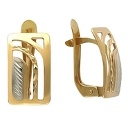 Серьги без вставок из красного золота 585 пробы