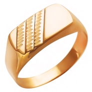 Печатка без вставок из красного золота 585 пробы