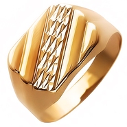 Печатка без вставок из красного золота 585 пробы