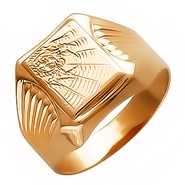 Печатка без вставок из красного золота 585 пробы