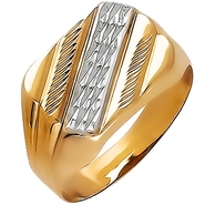 Печатка без вставок из красного золота 585 пробы