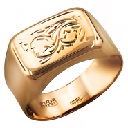 Печатка без вставок из красного золота 585 пробы