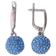 Серьги с кристаллом Сваровски из серебра 925 пробы