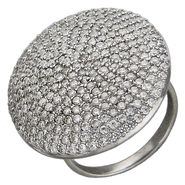 Кольцо с фианитами из серебра 925 пробы