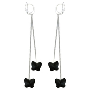 Серьги с кристаллом Сваровски из серебра 925 пробы