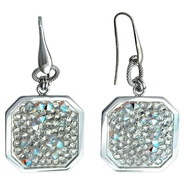 Серьги с кристаллом Сваровски из серебра 925 пробы