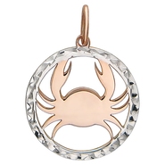Подвеска знаки зодиака «Рак» без вставок из красного золота 585 пробы