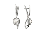 Серьги с горным хрусталем из серебра 925 пробы