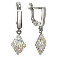 Серьги с кристаллом Сваровски из серебра 925 пробы