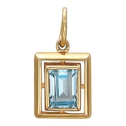 Подвеска с топазом из красного золота 585 пробы