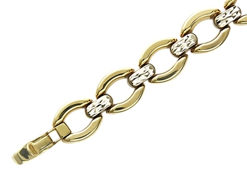 Браслет без вставок из комбинированного золота 585 пробы