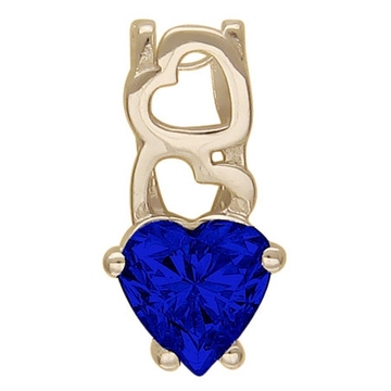 Подвеска с синтетическим рубином из красного золота 585 пробы