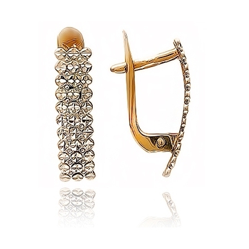 Серьги без вставок из красного золота 585 пробы