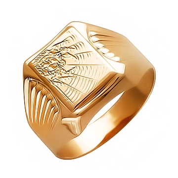 Печатка без вставок из красного золота 585 пробы